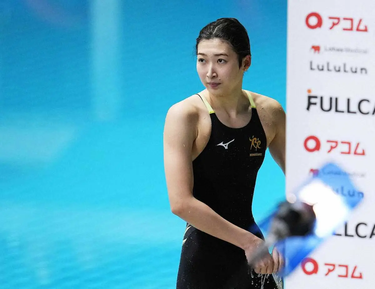 【画像・写真】女子100メートル自由形の池江　3位も目標クリアに前向き「よかった」