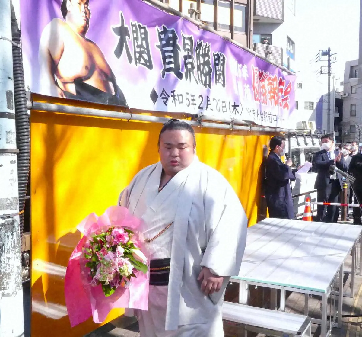 【画像・写真】貴景勝優勝報告会　ときわ台駅前に2000人「応援してくれる人がこんなにいるんだと改めて実感」