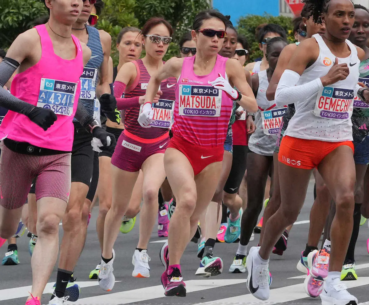 【画像・写真】【東京マラソン】一山麻緒　10キロ手前で集団から遅れる…昨年12月に肋骨疲労骨折、会見では涙