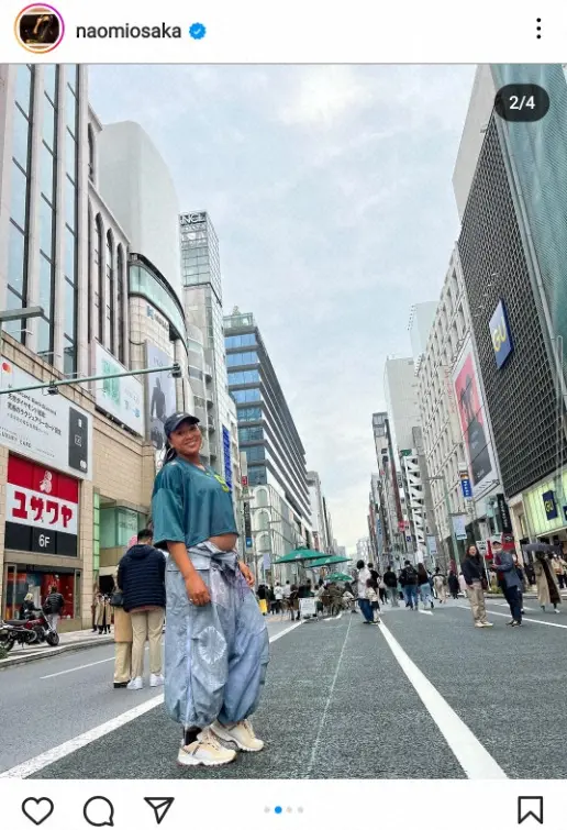 【画像・写真】大坂なおみ　銀座で“ふっくらおなか”ショット公開に「赤ちゃんがすくすく」「お腹を冷やさないように」