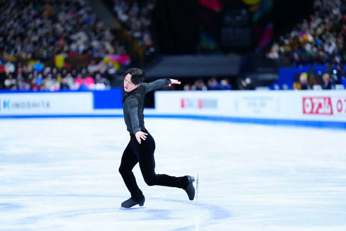 【画像・写真】山本草太　ジャンプの転倒などで75・48点「緊張感や難しさがあった。ダメな方が出てしまった」