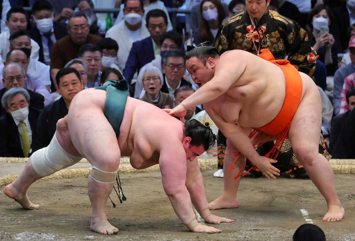 【画像・写真】水戸龍が幕内3場所目で初めての勝ち越し「今までより運気がよかった」出稽古の成果にも謙遜