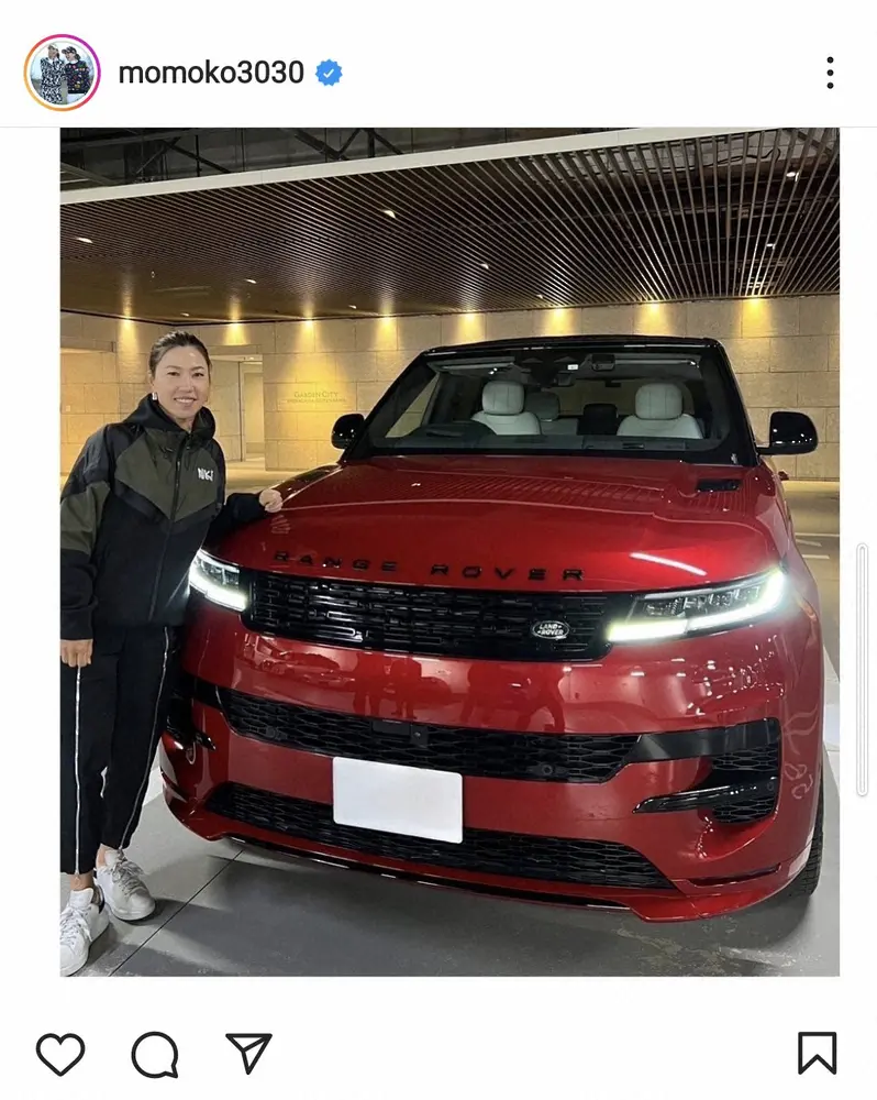 【画像・写真】上田桃子　「相棒ですっ」新車・レンジローバースポーツと2ショット披露に「めっちゃイケてる」の声