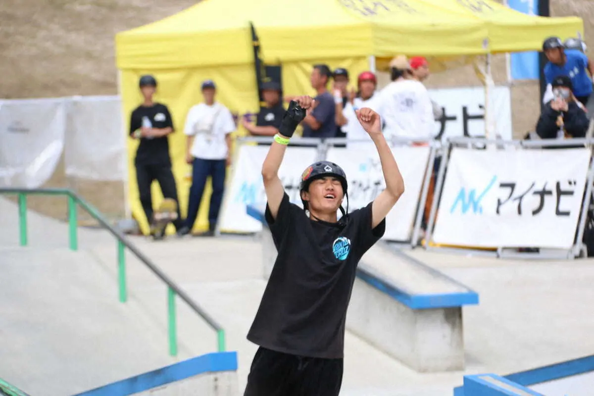 【画像・写真】スケボー男子ストリート・長井が初V　ラスト演技で大逆転！難度落とさず攻めた