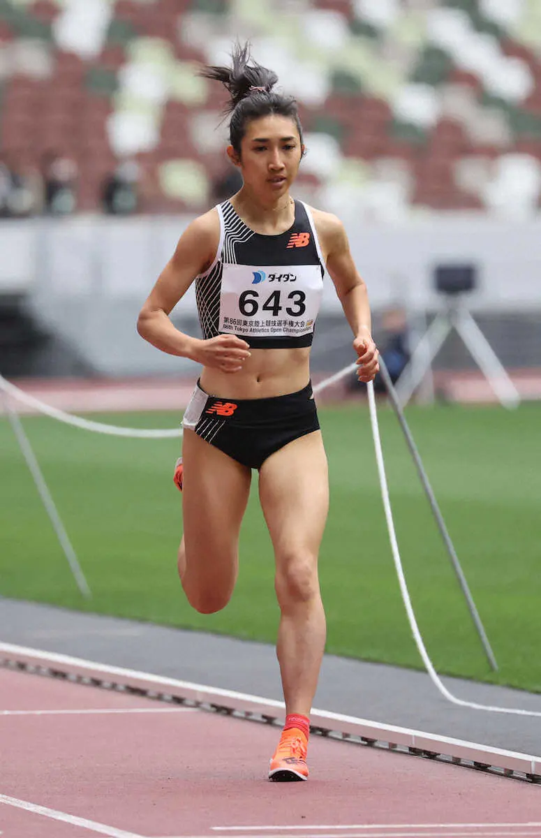 ＜東京スプリングチャレンジ2023＞女子1マイルで独走、日本記録を更新した田中希実（撮影・篠原岳夫）