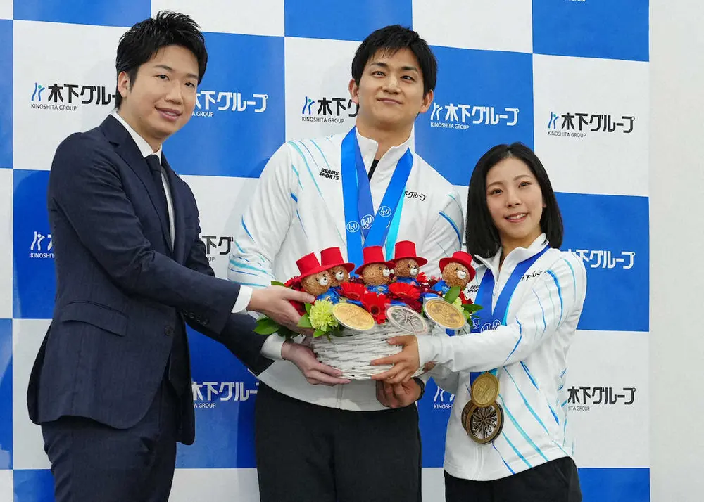 【画像・写真】ペア“りくりゅう”に報奨金1400万円ずつ　年間GS達成も「もっともっと上を」