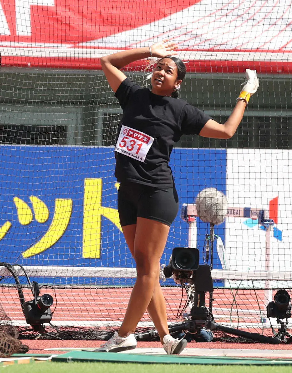 【画像・写真】【陸上日本選手権】マッカーサー・ジョイ、女子ハンマー投げ初出場V　日本大好き23歳「551…」