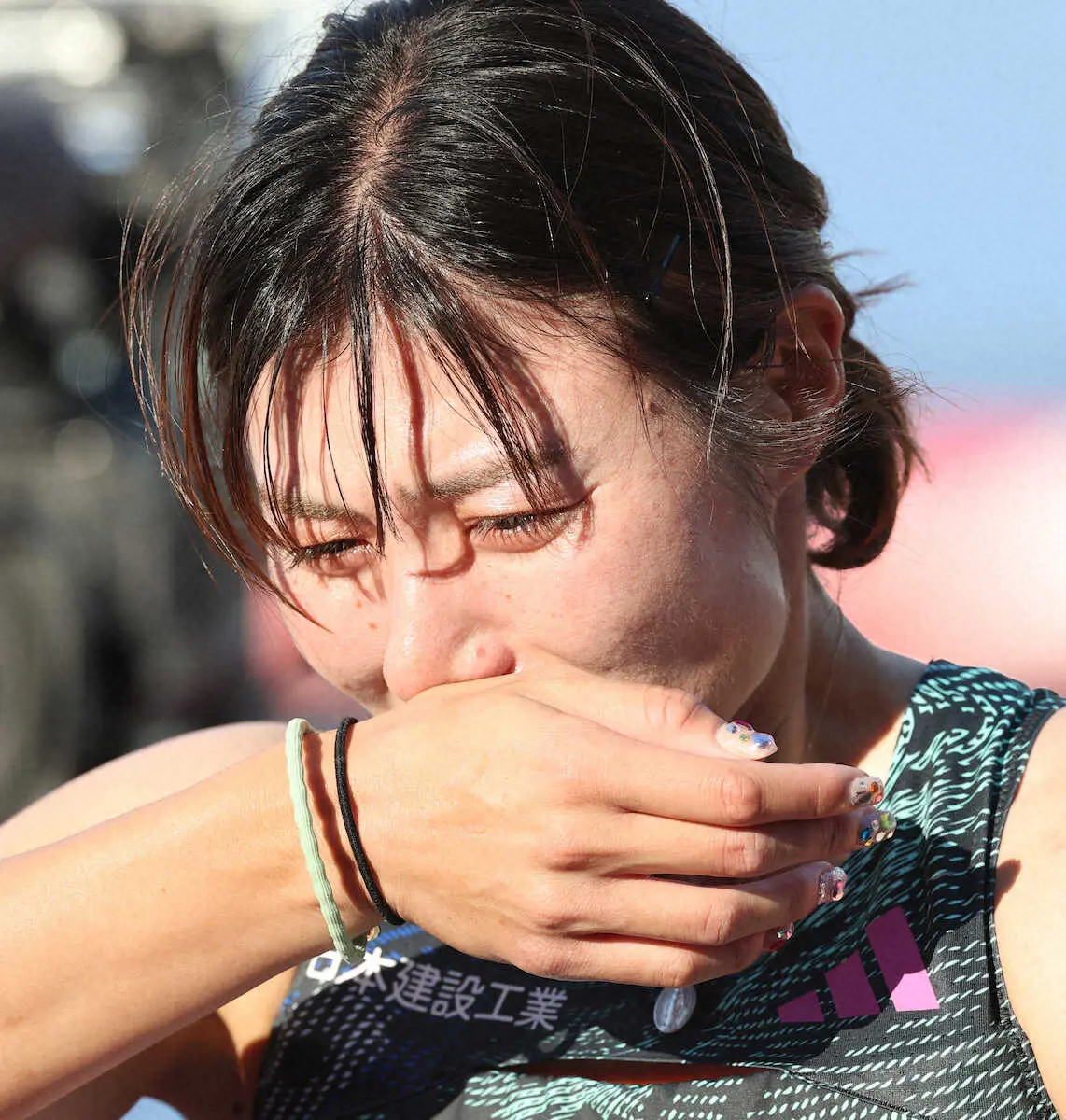 【画像・写真】100ｍ障害の福部真子、涙から衝撃の変顔に　着順誤表示も恨み節なし「運営の方もありがとうございます」
