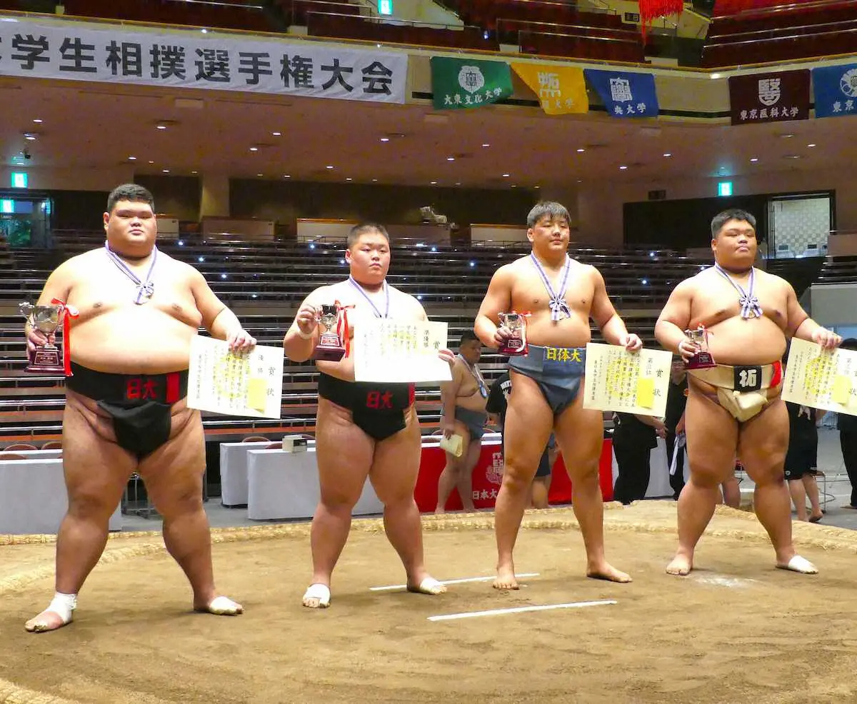 【画像・写真】【東日本学生相撲選手権】個人戦は日大4年・川渕一意が優勝　体重199キロ　角界注目の大器