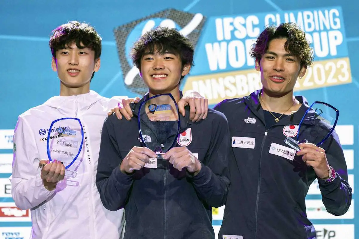 【画像・写真】安楽宙斗初V、初の年間総合優勝　光った安定感　スポーツクライミングW杯ボルダー