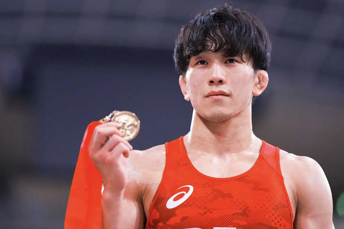 【画像・写真】レスリング男子65キロ級・乙黒　右足甲痛再発も代表決めた！　完勝も「本来の1、2割も出てなかった」