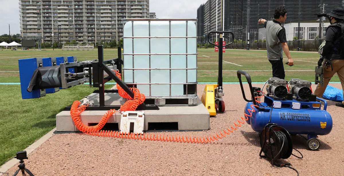 【画像・写真】ラグビー日本代表が新スクラムマシン公開　総重量は2・8トン、空気圧で負荷