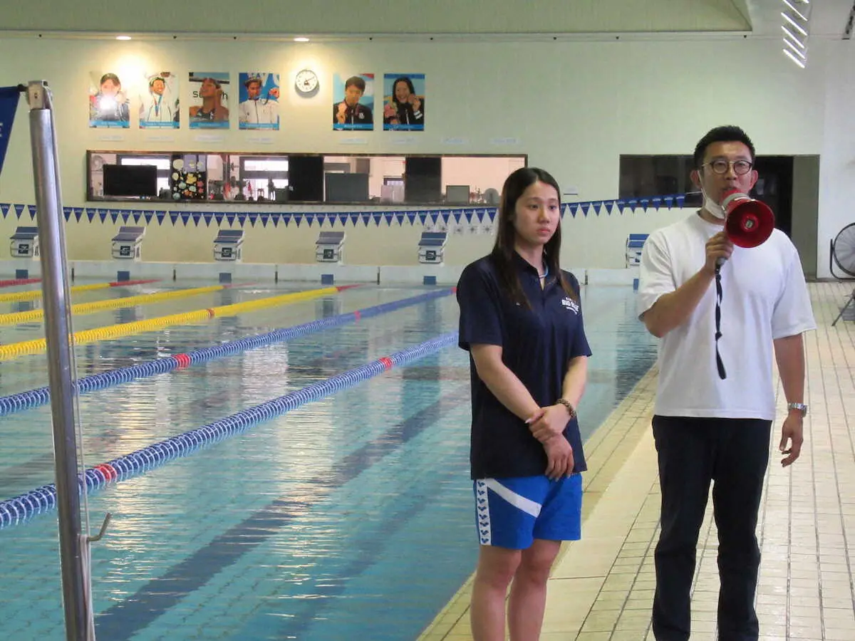 【画像・写真】近大・水泳部が練習公開　世界水泳出場の難波実夢「自己ベストで決勝に残るのが目標」