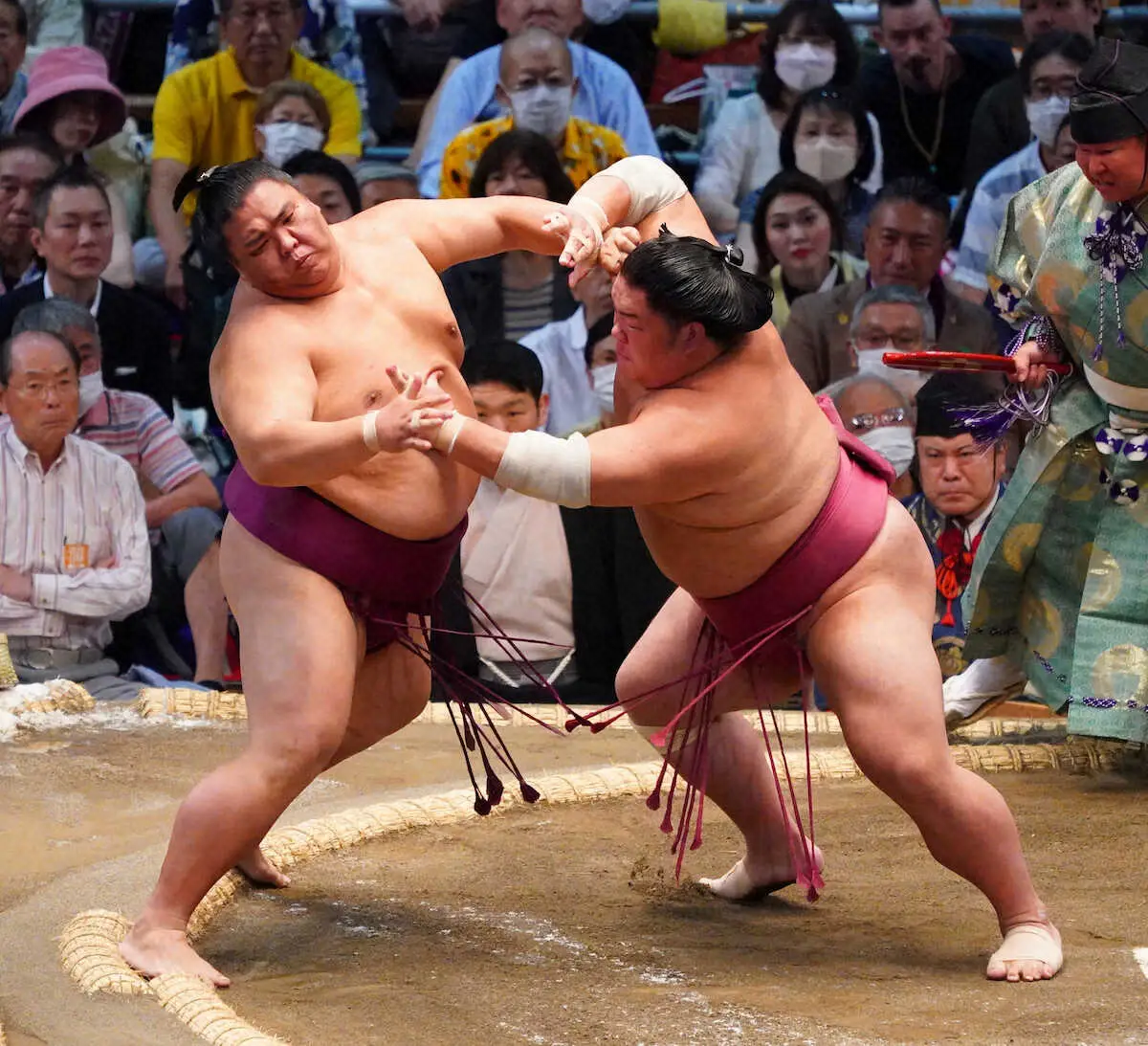 【画像・写真】大栄翔「今日もよかった」一気の突き押しで2日連続元大関を圧倒　大関獲りへ「一日一番集中」