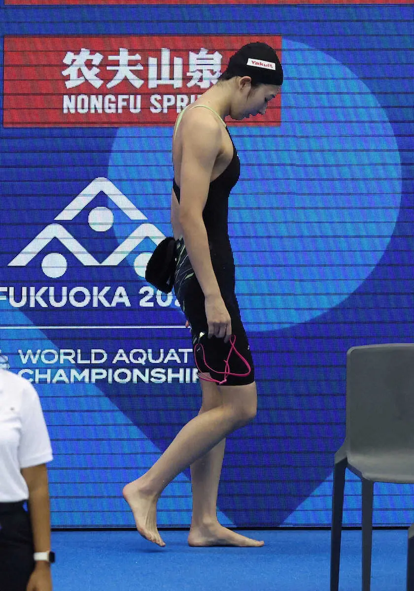 【画像・写真】女子100メートルバタフライ予選で全体17位で予選敗退した池江（撮影・平嶋　理子）