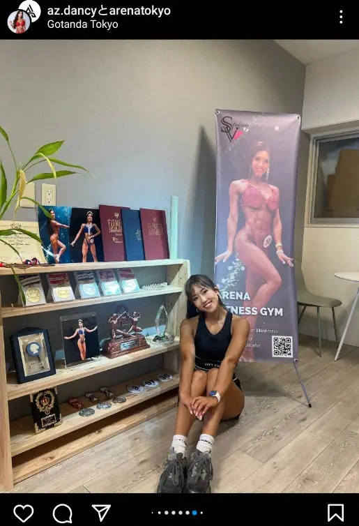 【画像・写真】ビキニフィットネス・ダンシーあずさ　ブラトップ＆短パンで新ジム公開に「腹筋スゴッ」「素敵」
