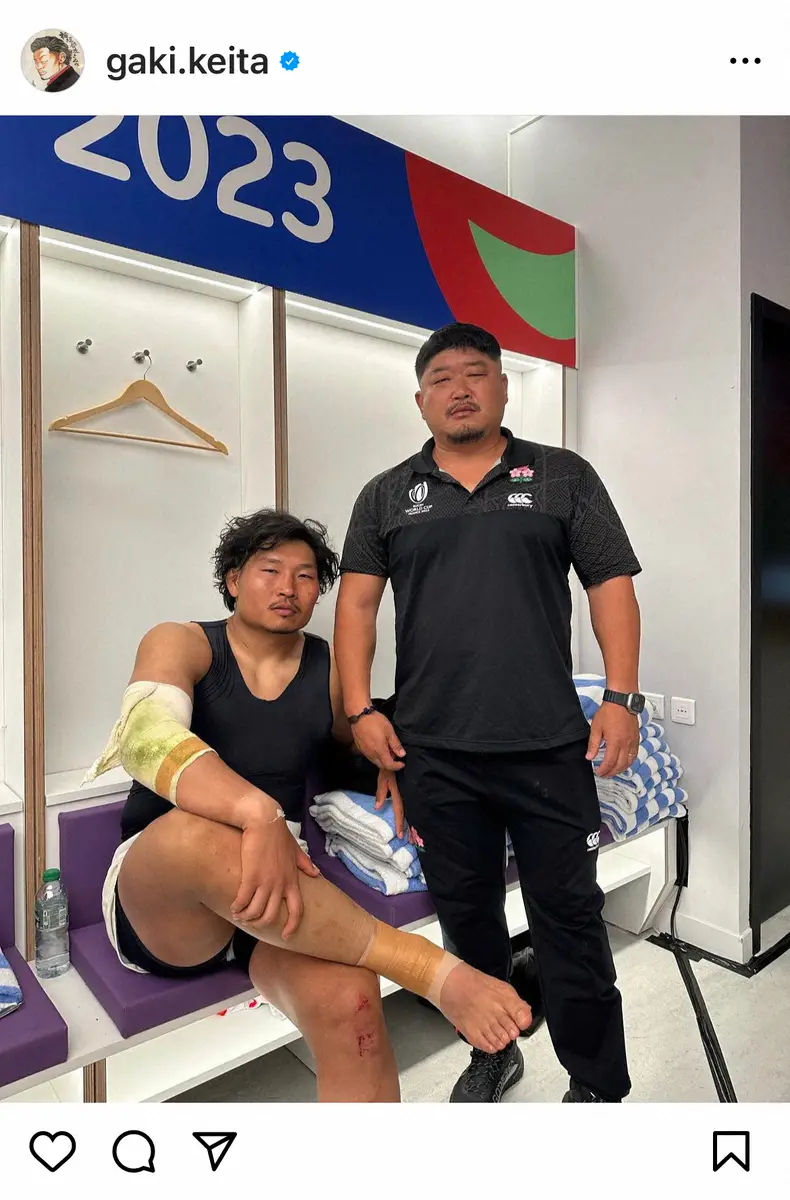【画像・写真】稲垣啓太　サモア戦勝利に長谷川コーチとの2ショットで感謝「次に全てをかける」　ファン「最強スクラム」