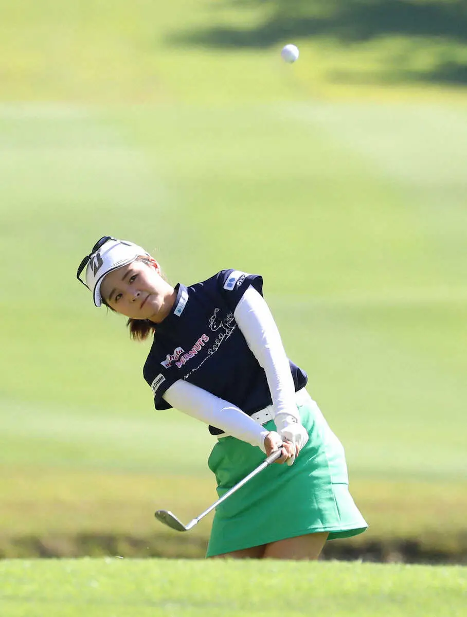 【画像・写真】川崎春花　出遅れ56位　フェアウエーキープ率57・14％とティーショットに苦戦