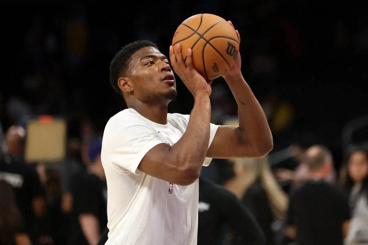 【画像・写真】レイカーズ八村塁　脳震とうプロトコルで3試合連続欠場も…チームに同行、練習ではレイアップや3P放つ