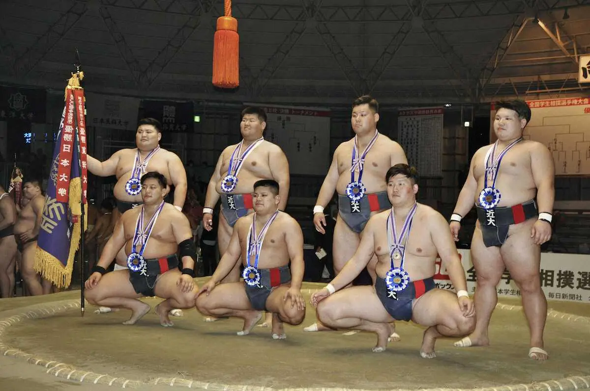 【画像・写真】朝潮母校近大V　相撲全国学生選手権　阿部監督は「長岡先輩にいいはなむけができた」