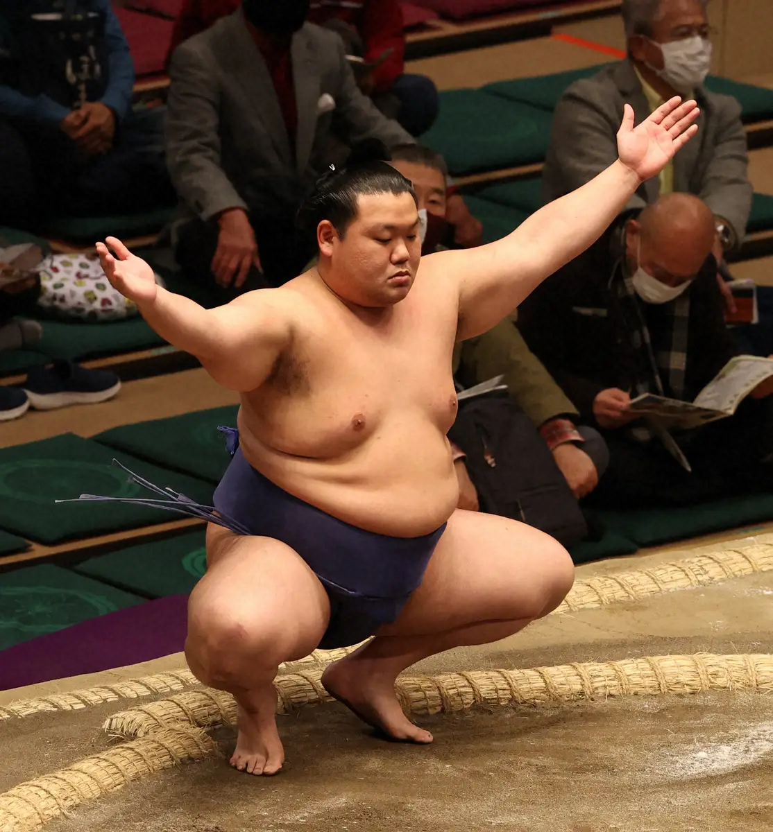 【画像・写真】新入幕の美ノ海が母校・鳥取城北高の後輩100人の前で快勝！大声援に「ありがたいです」