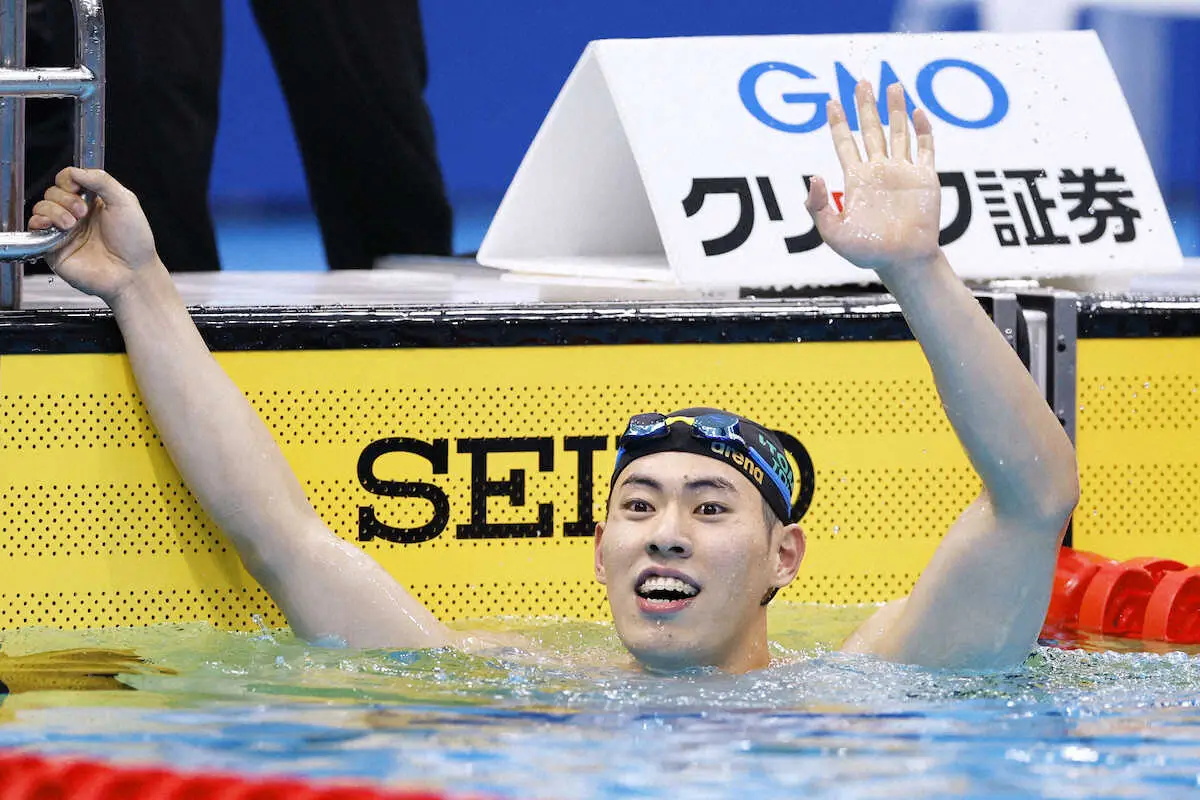 【画像・写真】本多灯　自己新で400個メ優勝　初の4分9秒台に笑顔　競泳ジャパンOP