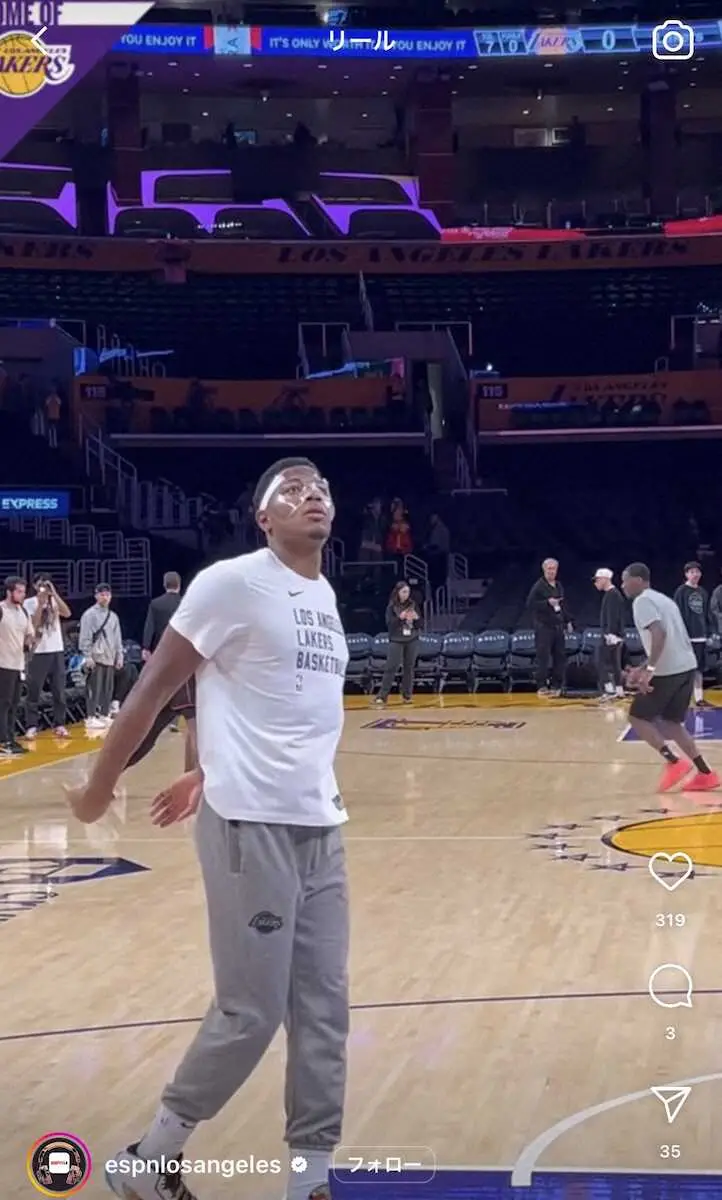 【画像・写真】八村レイカーズVS渡辺サンズ　NBA初カップ戦の8強で激突！八村「勝ち抜き戦という感覚が好き」