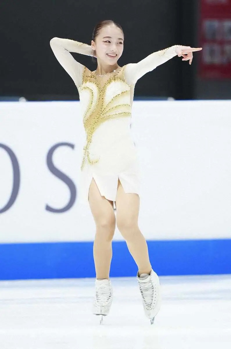 【画像・写真】今大会最年少13歳の上薗恋奈、本番衣装でフリーに向けて調整　最終組で登場