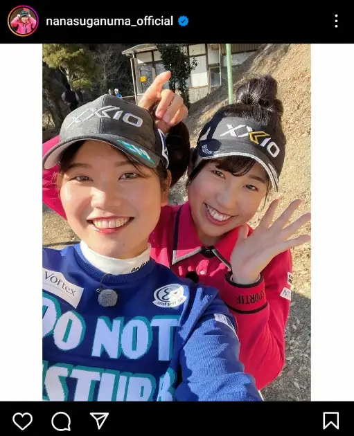 【画像・写真】菅沼菜々“昨季2人合わせて6勝”コンビの2ショット公開に「ななナッツ最高」「ダブル可愛い」