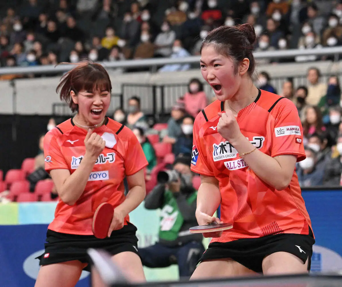 【画像・写真】【卓球】“Wみゆう”涙の女子ダブルス初V　木原美悠は混合ダブルスとの2冠に「幸せ」