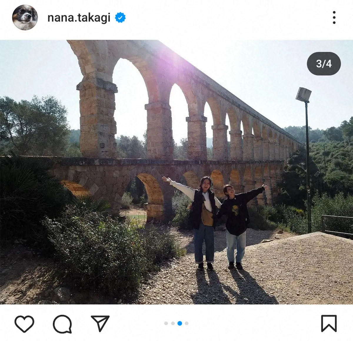 【画像・写真】高木菜那さん　妹の美帆と念願のスペイン旅行報告「たのしかった。たのしかった。やっと実現できたー」