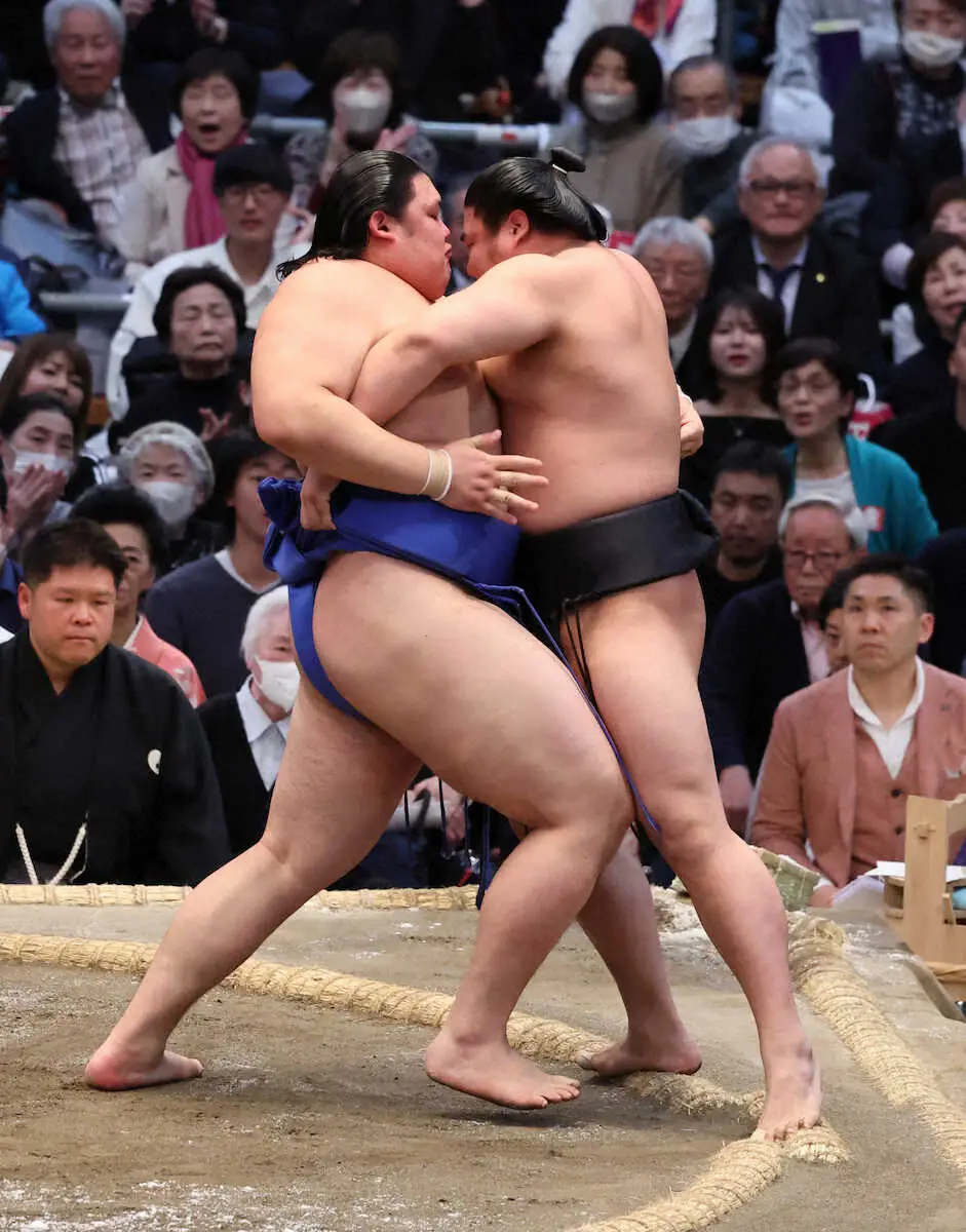 【画像・写真】大の里「集中」今日VS全勝の尊富士　若元春から白星で1敗死守