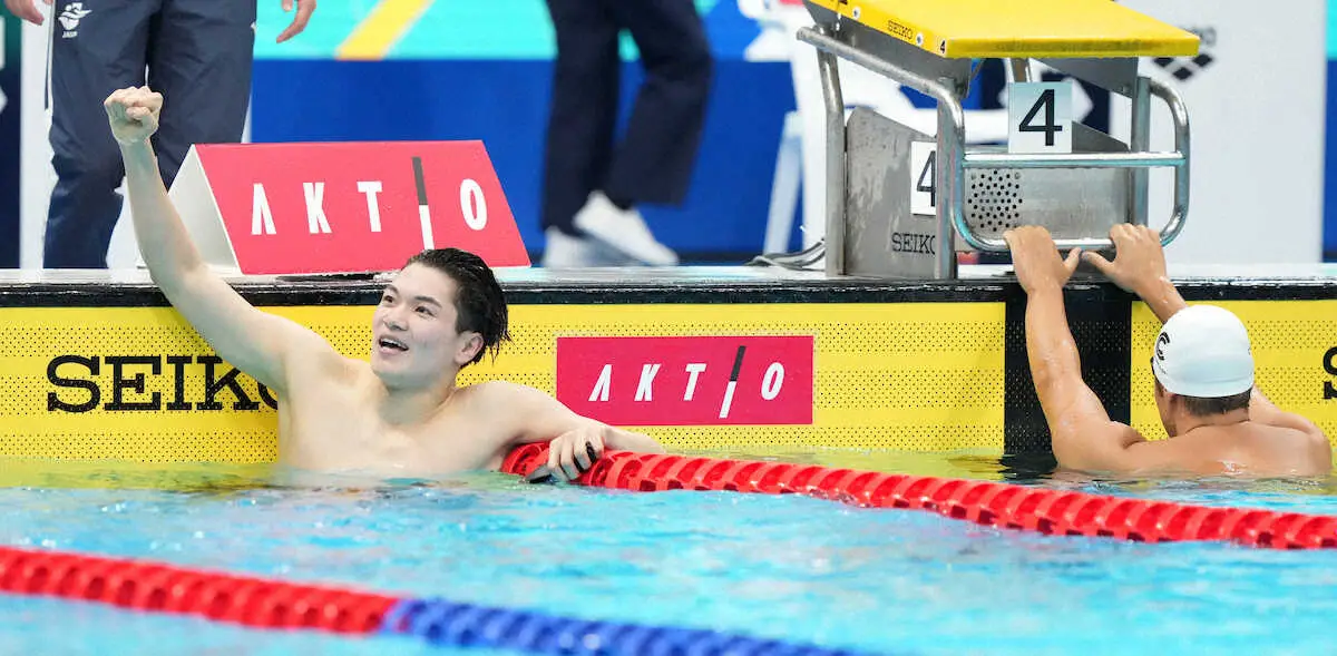 【画像・写真】男子400個メ　18歳の松下がパリ内定1号　ラスト50メートルで瀬戸を逆転