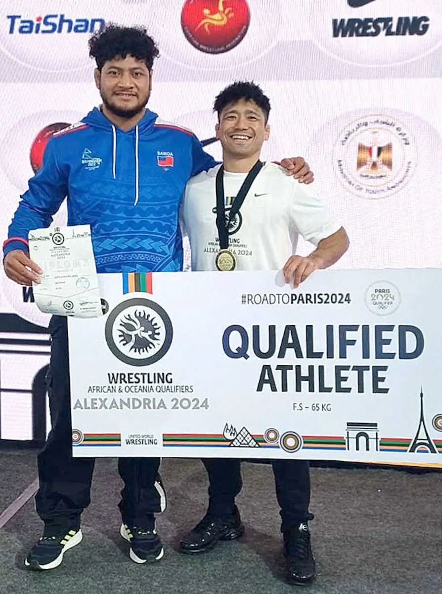 【画像・写真】レスリング赤沢岳　サモア代表でパリ五輪切符　男子フリースタイル65キロ級