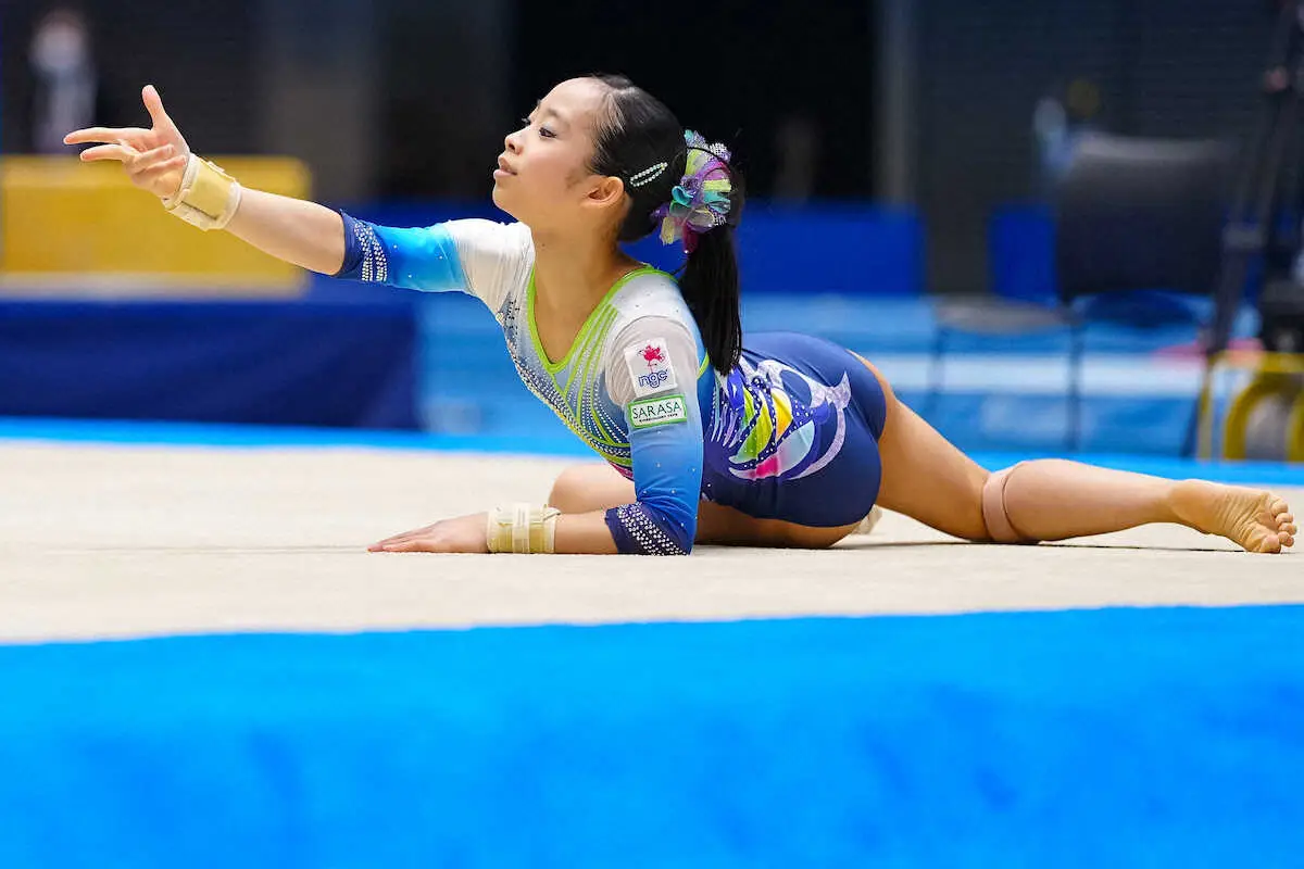 【画像・写真】女子個人総合決勝　中村遥香の床運動（撮影・会津　智海）