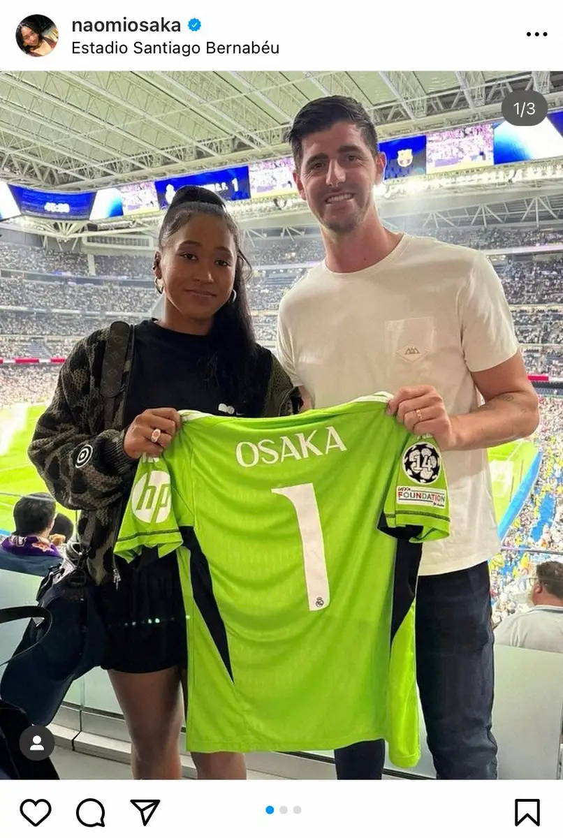 【画像・写真】大坂なおみ“クラシコ観戦”でリフレッシュ　スペイン語であいさつ「hala　Madrid!」GKと2S