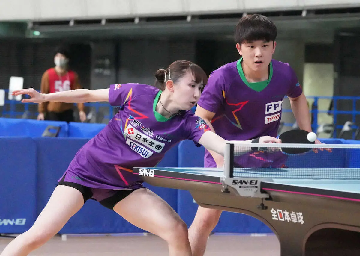 【画像・写真】【卓球】張本智和・早田ひな組“はりひな”が4強入り　パリ出場正式決定の日にオーストリアのペア圧倒