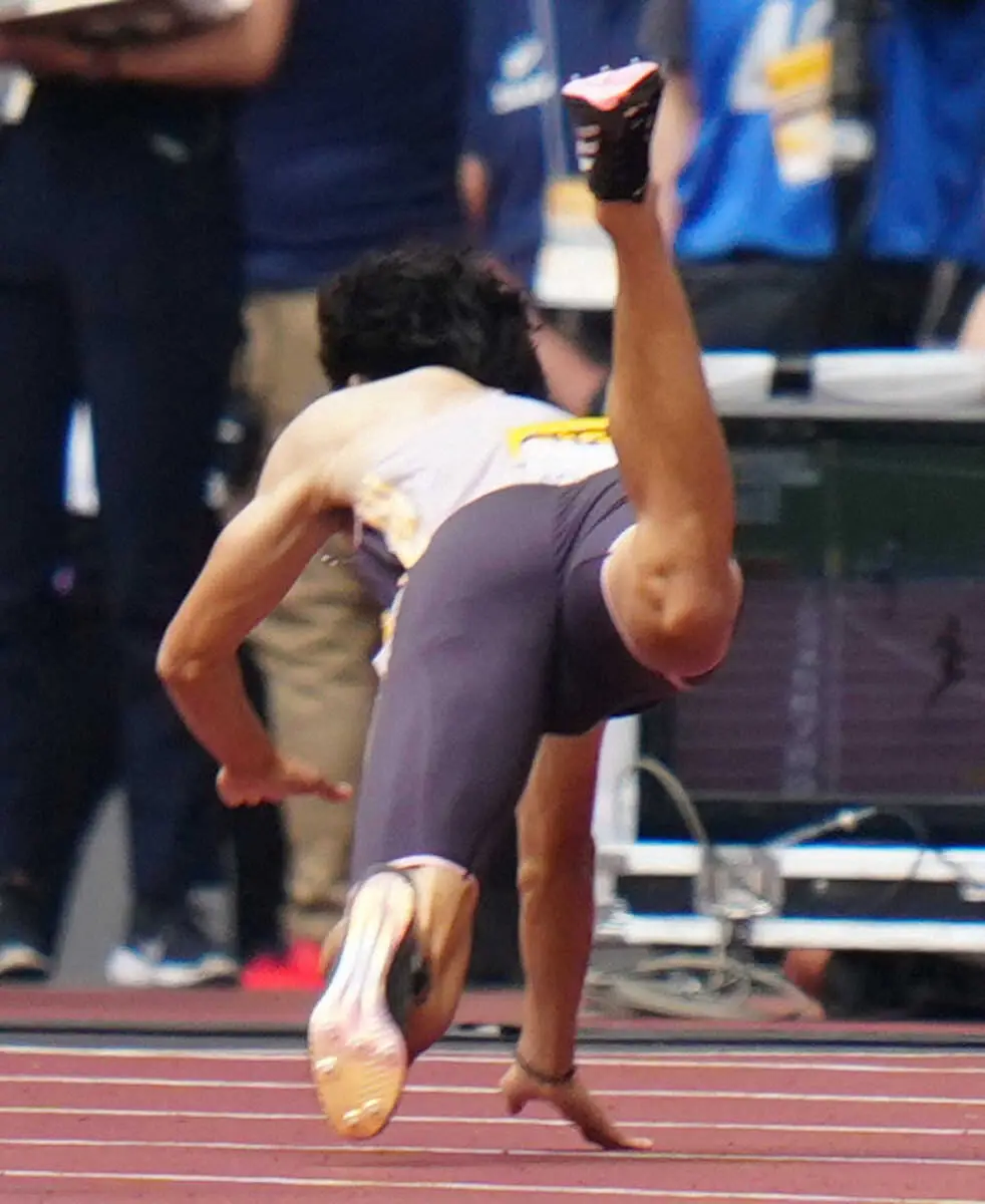 【画像・写真】【陸上】鵜沢飛羽　脳震とう起こしていた　200ｍ優勝後に転倒、心配の声に「今は元気です」