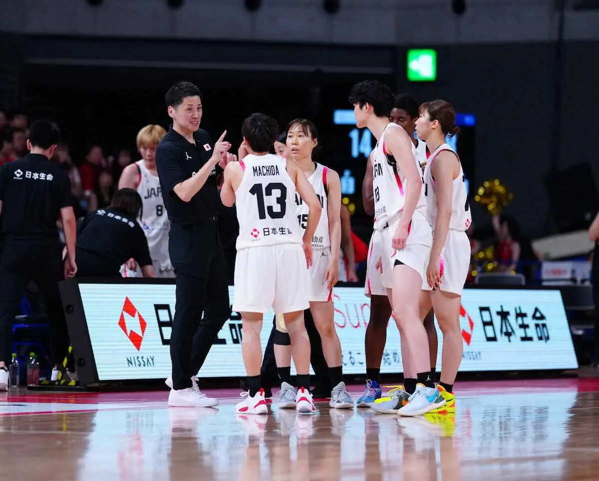 【画像・写真】【女子バスケ】日本、大量リードで後半へ　ニュージーランドとパリ五輪前最後の強化試合