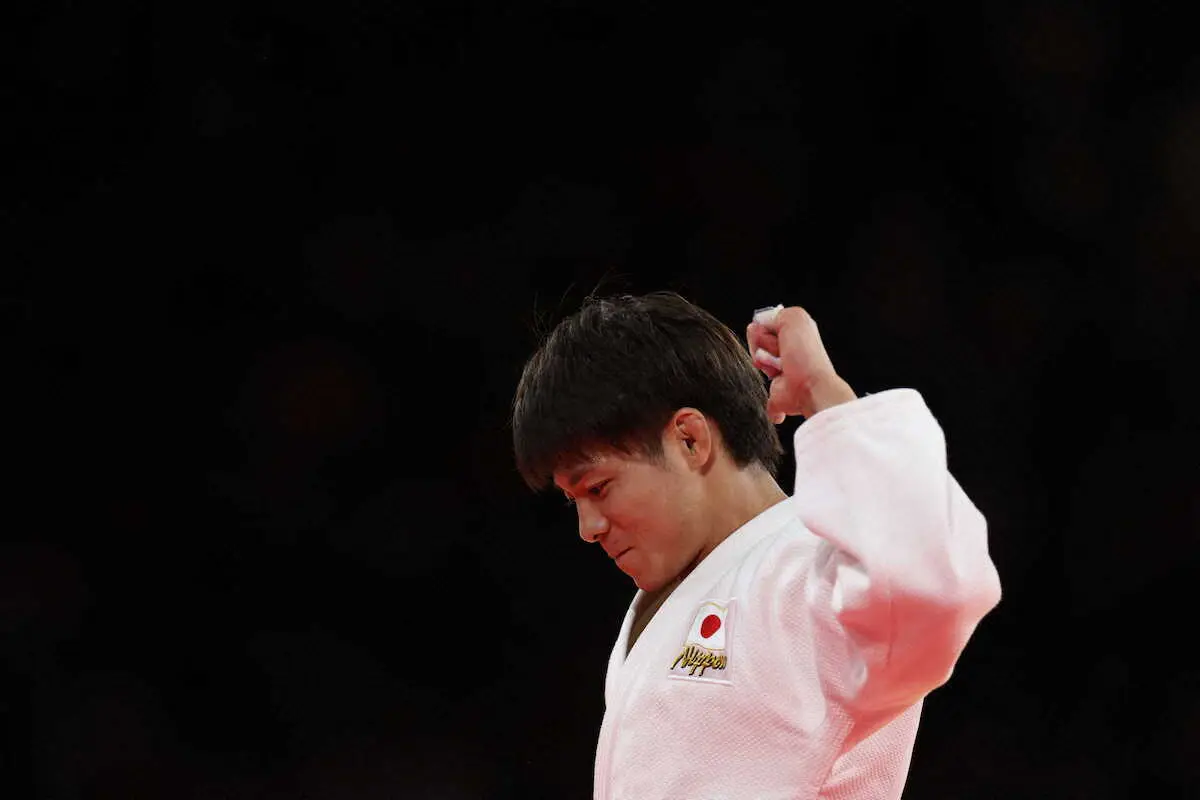 【画像・写真】＜パリ五輪　柔道＞男子66キロ級、優勝した阿部一二三は、静かにガッツポーズ（撮影・平嶋　理子）