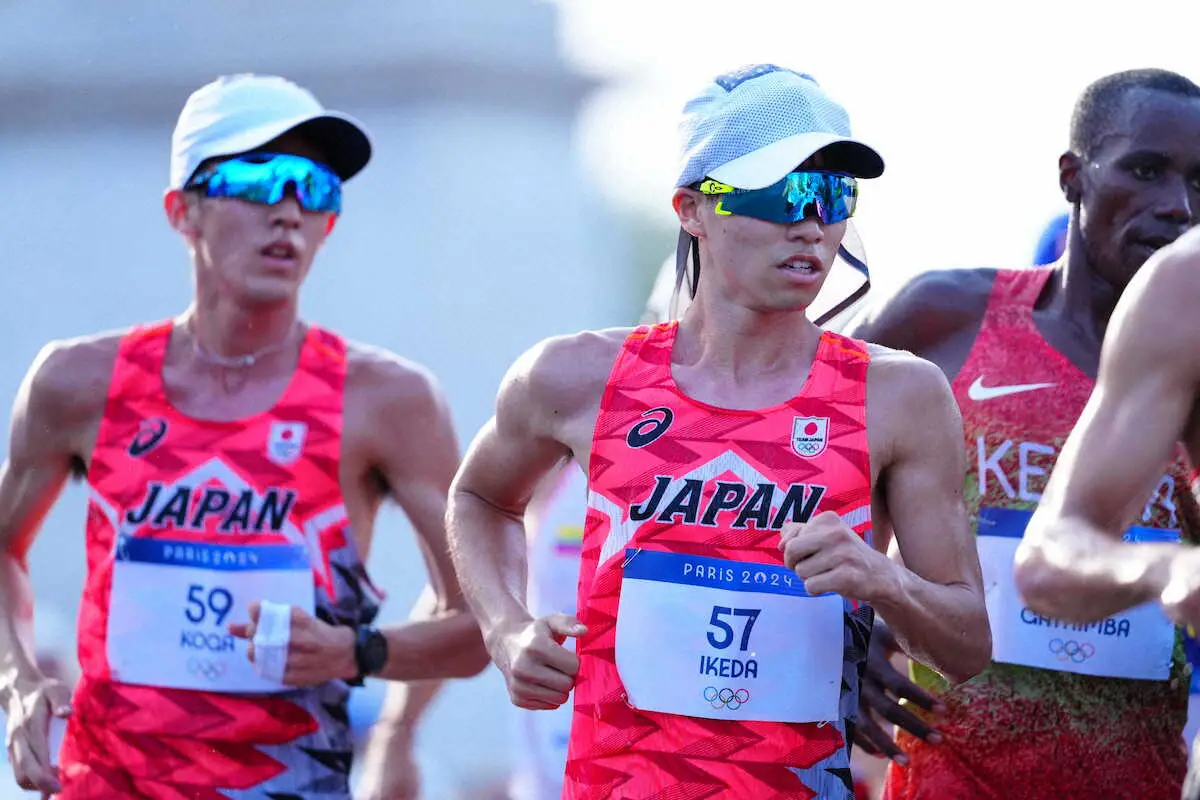 【画像・写真】＜パリ五輪　競歩男子20km＞レースに臨む池田（右）と古賀（撮影・小海途　良幹）