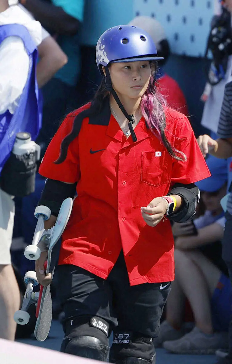 【画像・写真】スケボー四十住「人の失敗は祈りたくない。でも…」無念の予選落ち　五輪連覇ならず