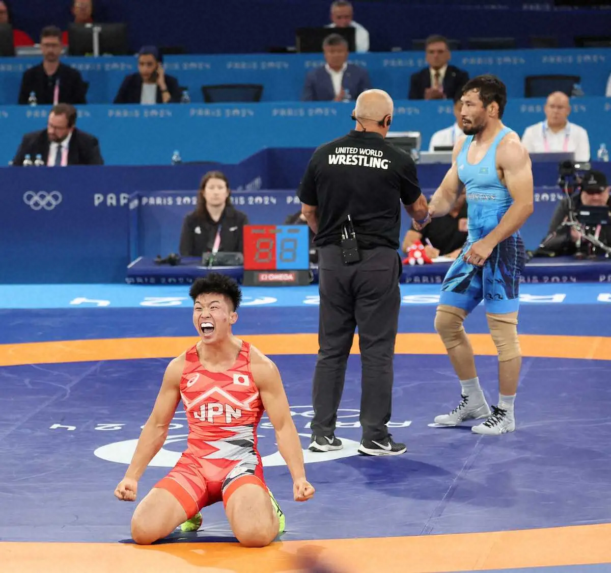 【画像・写真】＜パリ五輪　レスリング＞男子グレコローマン77キロ級、優勝を果たす日下尚（撮影・平嶋　理子）