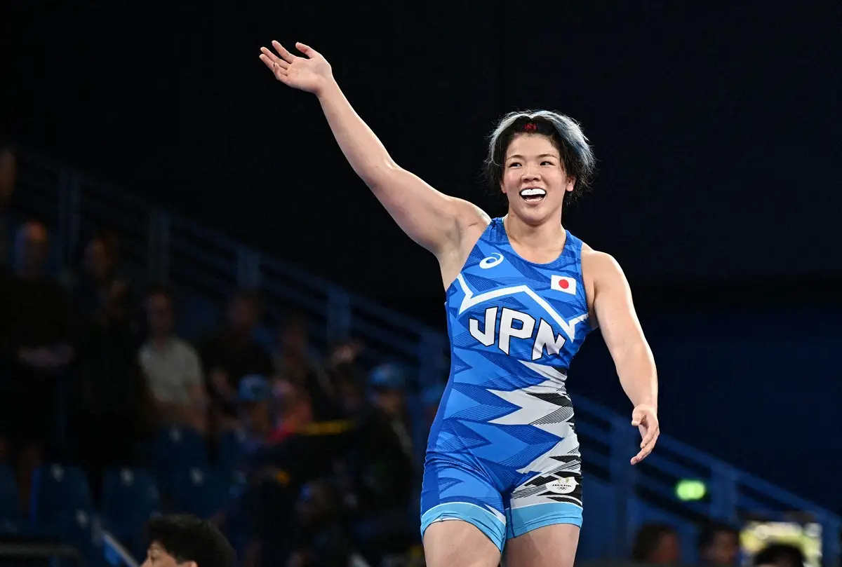 【画像・写真】レスリング“五輪ヘアー”鏡優翔が準決勝進出！メダル確定まであと1勝　史上初の出場全6階級メダル必ず