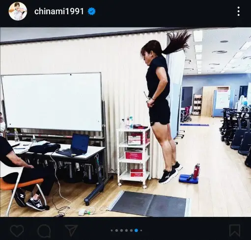 【画像・写真】吉田知那美　“ムチムチ＆ムキムキ”体力測定ショット公開に「足の筋肉凄い」「アスリートっすね！」