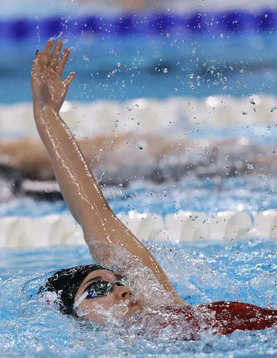 【画像・写真】女子200メートル個人メドレー（知的障害）決勝で銅メダルを獲得した木下あいらの背泳ぎ