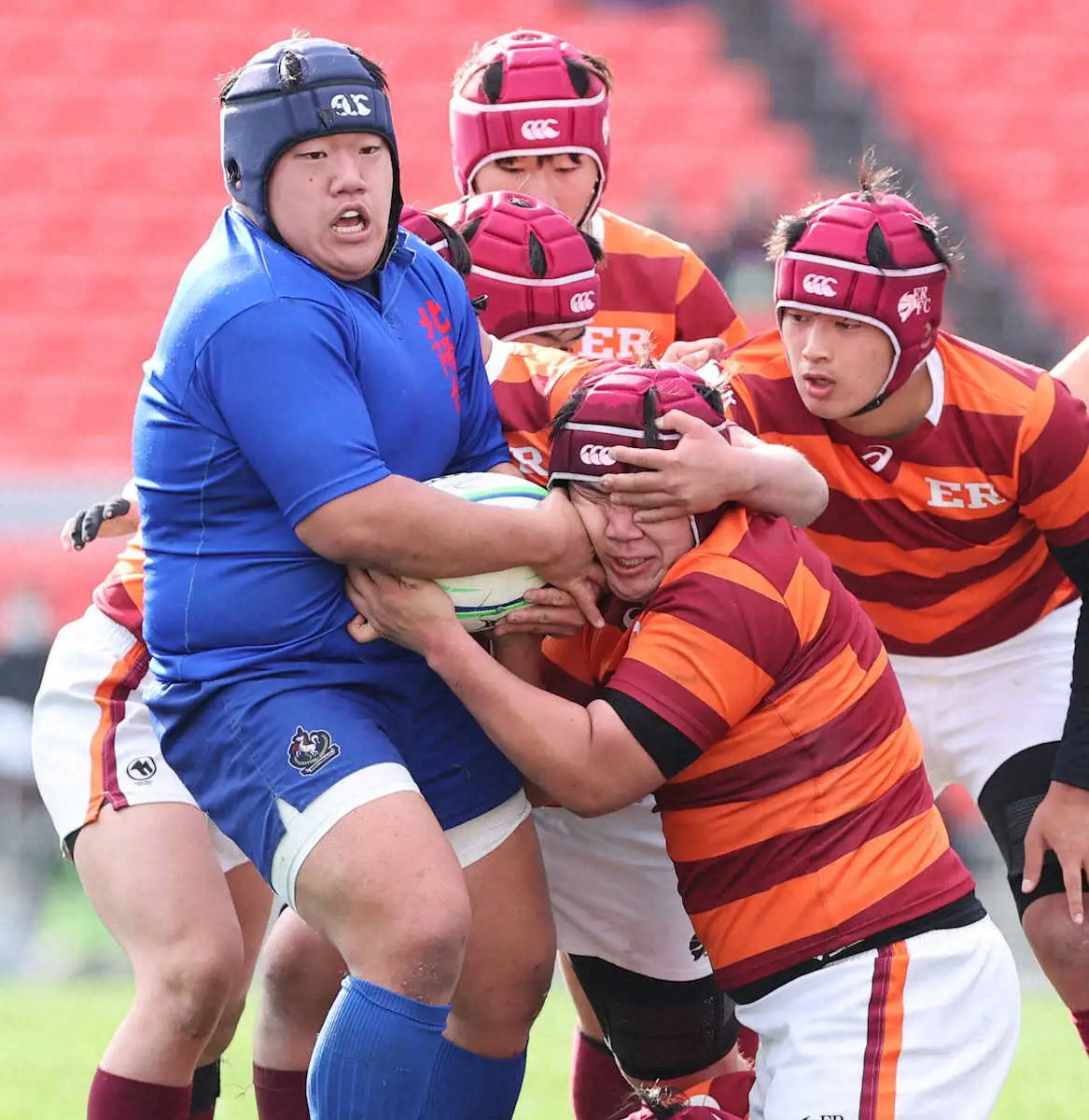 【画像・写真】【高校ラグビー】長崎北陽台　入学時113キロから8キロ減量したPR田中が2トライ