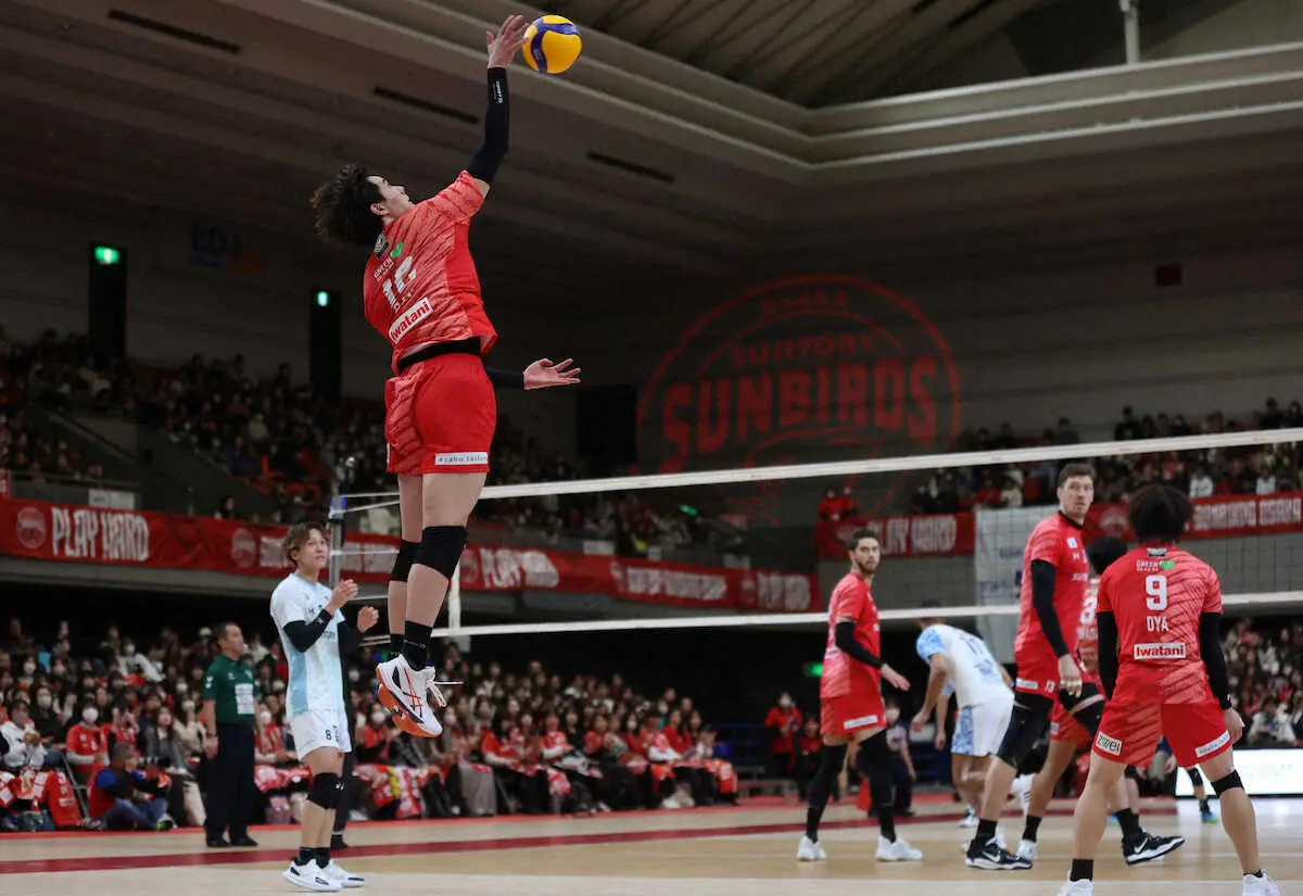 【画像・写真】サントリーは25年初戦を白星　“年男”高橋藍がヘビのぬいぐるみで…21得点の活躍