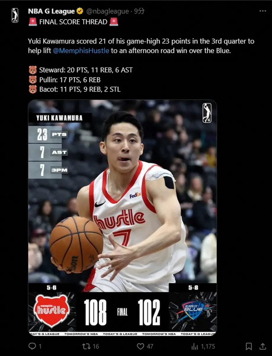 【画像・写真】NBA・Gリーグ公式X（@nbagleague）から