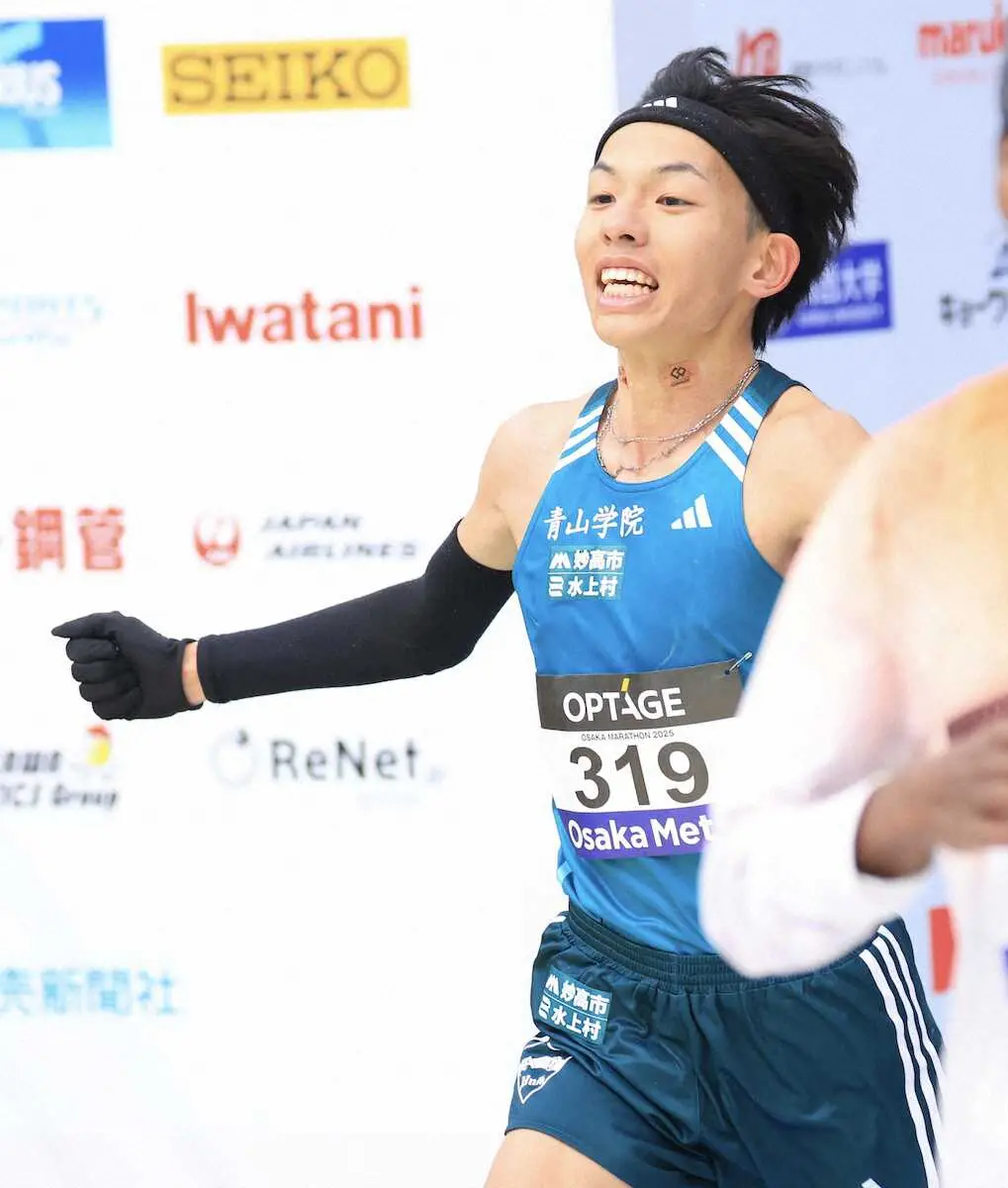 【画像・写真】初マラソンの青学大・黒田朝日が学生新！2時間6分5秒「大きな自信に」亡き友に激走届けた